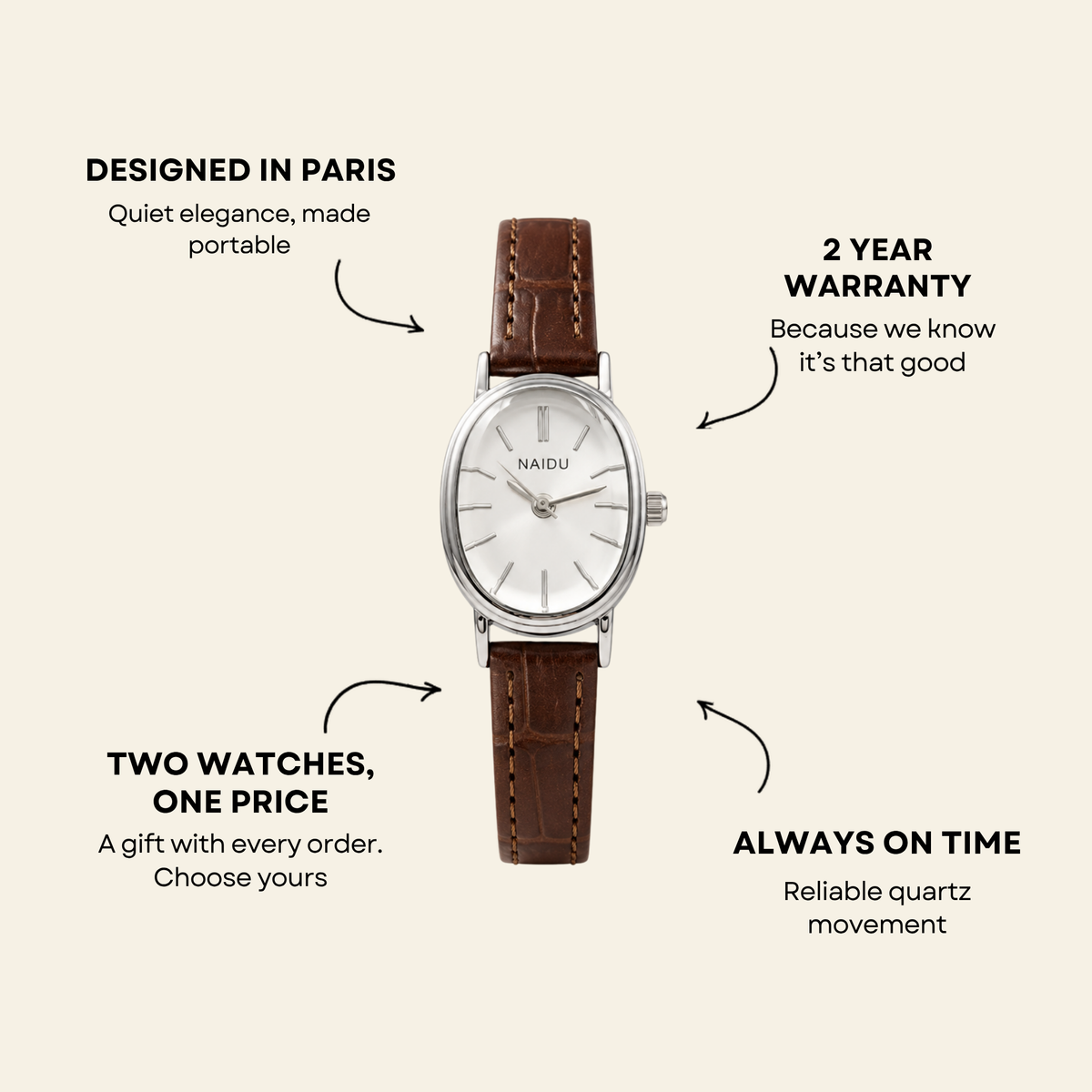 Madeleine Watch Cognac | Sore & Lisse