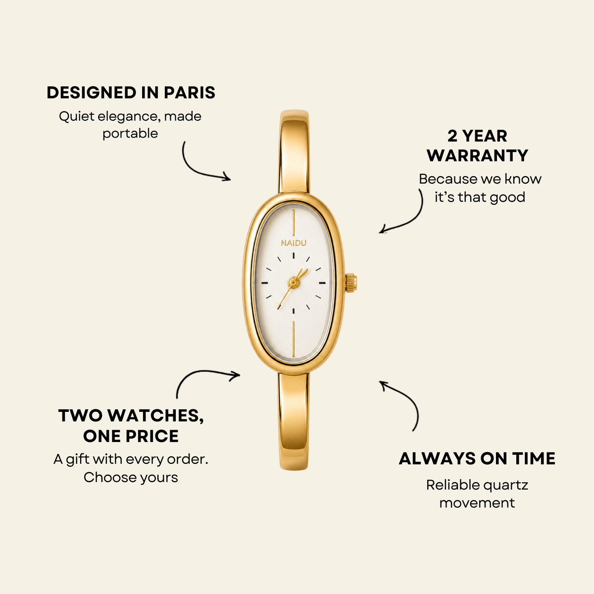 Passy Watch Gold | Sore & Lisse